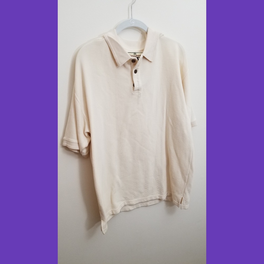 Tommy Bahama Cream Polo - L
